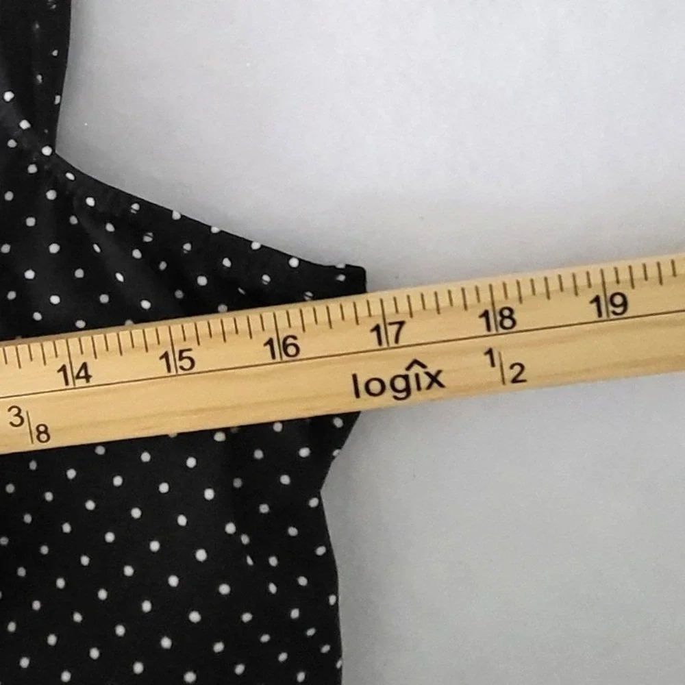 Miraclesuit Pin Point Oceanus Swim Suit 18 Tall Black Polkadot Tummy Control